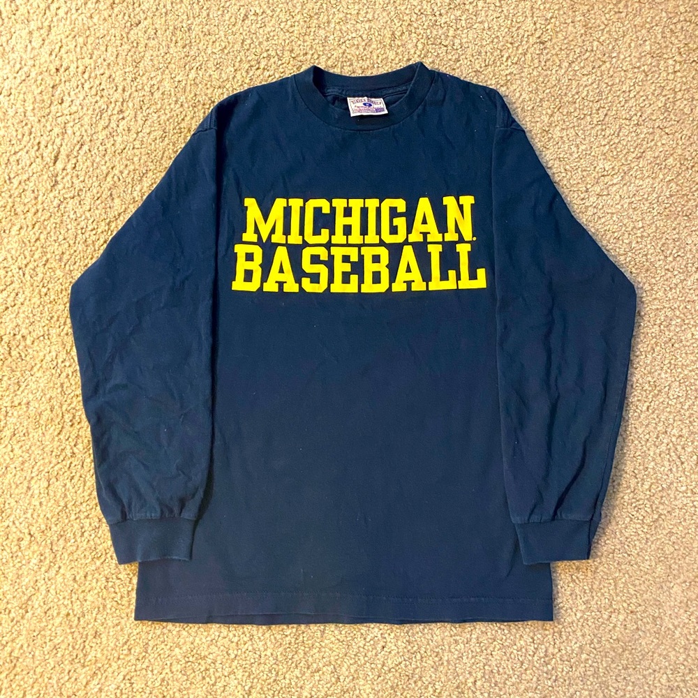Vintage Michigan Baseball Long Sleeve Tee Size S
